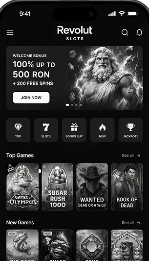 Revolut Slots app op een telefoon